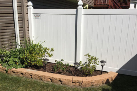 White PVC Vinyl fencing.