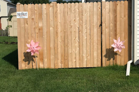 Wooden fencing in backyard,IL