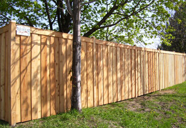 newly installed wood fence