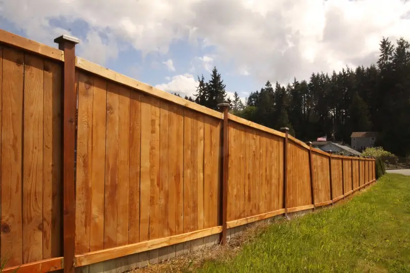 A wooden fence in Hinckley, IL